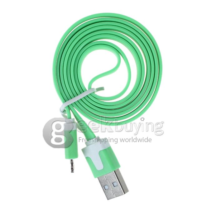 Brand New 8 Pin USB Little Noodle Sync Data Charger Cable for iPhone 6/6 Plus/5S/5C/5 iPod iPad Mini /iPad 4/iPod Touch 5 - Green