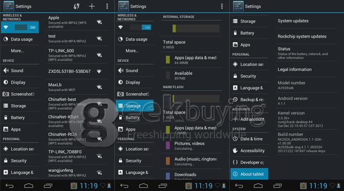 M712 7 inch RK2928 1GHz Android 4.1 Tablet PC 4GB Black