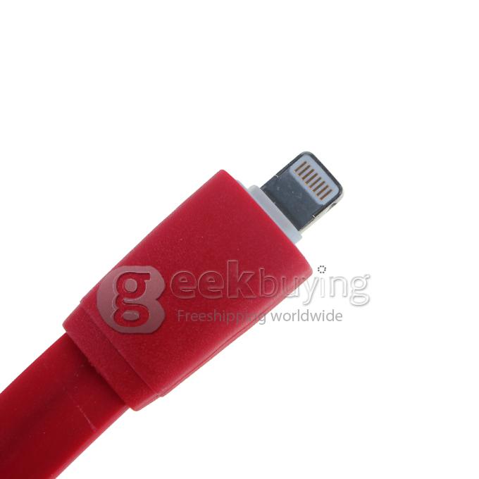 Brand New 1m 8 Pin USB Fat Noodle Sync Data Charger Cable for iPhone 6/6 Plus/5S/5C/5 /iPod /iPad Mini /iPad 4/iPod Touch 5 - Red