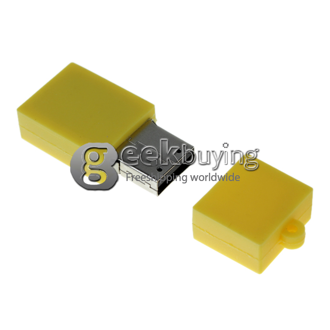 16GB PVC Toy Brick Shape Real USB 2.0 Flash Memory Drive USB Stick-----Yellow