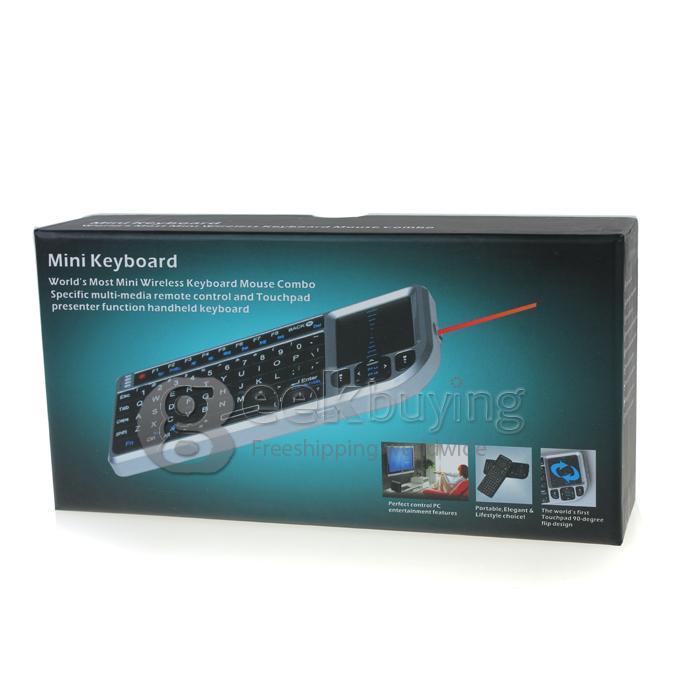 Rii RT-MWK02+ Mini Wireless Keyboard TPU Keys w/ Touchpad / Laser Pointer / Backlight - Black