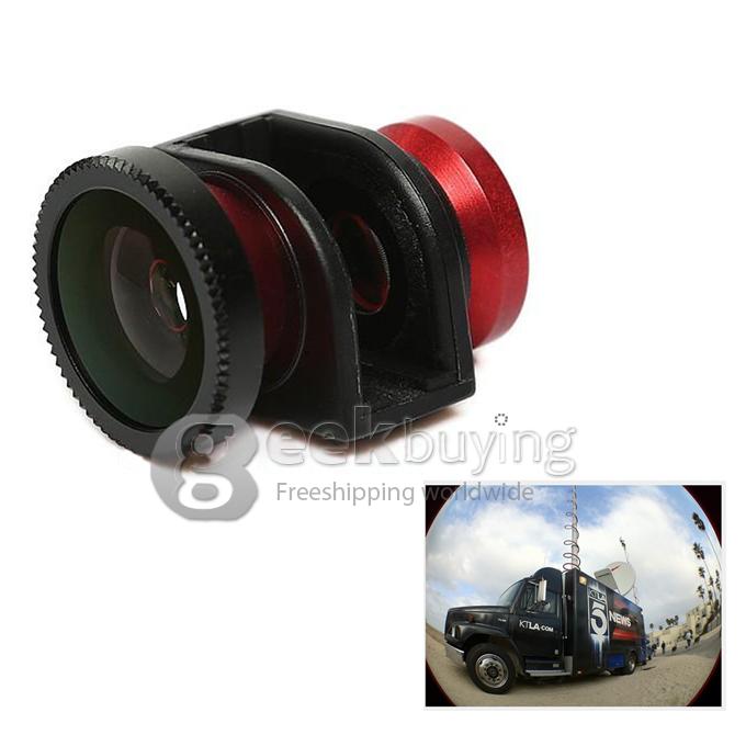 3in1 Fisheye Lens + Wide Angle + Micro Lens photo Kit Set for iPhone 5 -Red