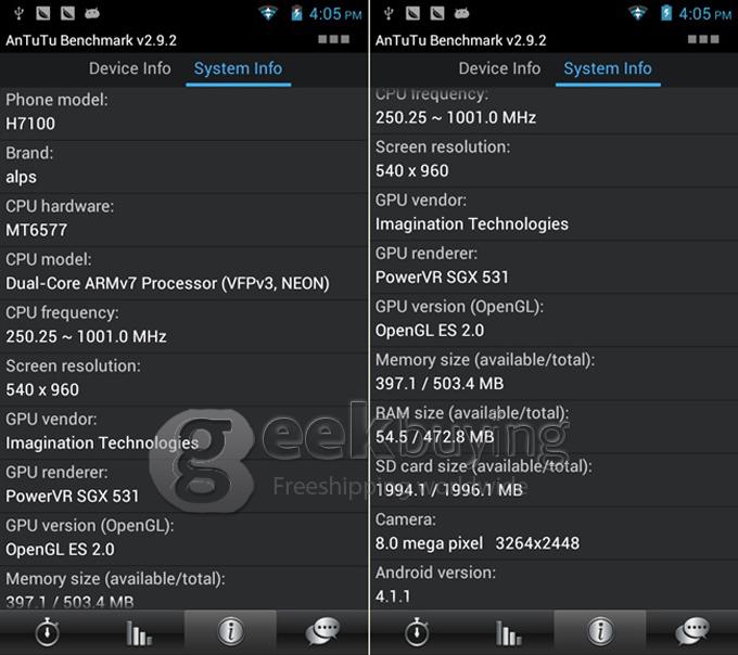 Feiteng Note2 N7100 5.5Inch QHD Capacitive MTK6577 512MB RAM Smartphone 8.0MP Camera Android 4.1 OS With 3G/GPS-Grey