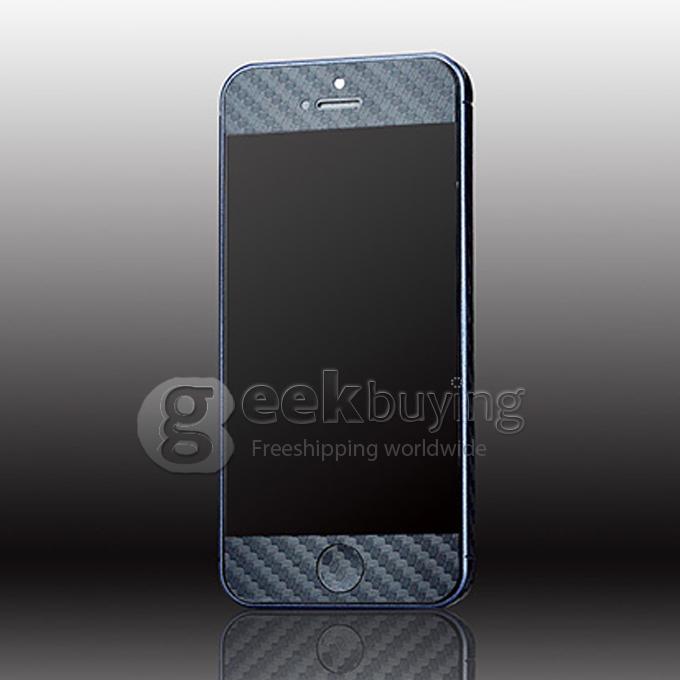 New Fashion Full Body Wrap Carbon Fibre Skin Sticker Vinyl Decal for iPhone 5S 5 - Black