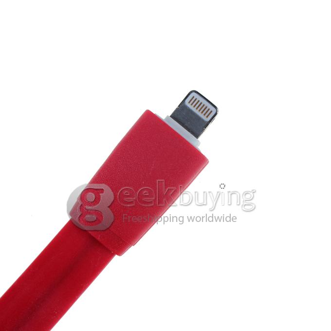 Brand New 1m 8 Pin USB Fat Noodle Sync Data Charger Cable for iPhone 6/6 Plus/5S/5C/5 /iPod /iPad Mini /iPad 4/iPod Touch 5 - Red