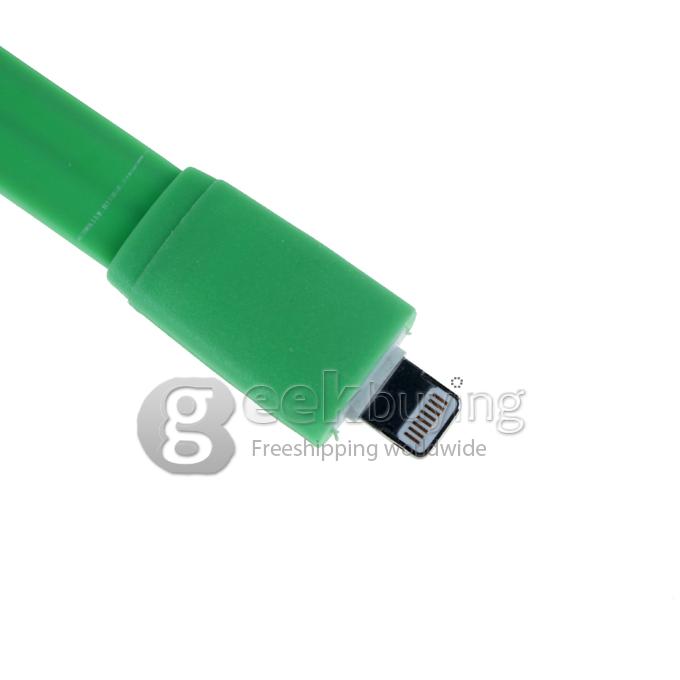 Brand New 1m 8 Pin USB Fat Noodle Sync Data Charger Cable for iPhone 6/6 Plus/5S/5C/5 /iPod /iPad Mini /iPad 4/iPod Touch 5 - Green