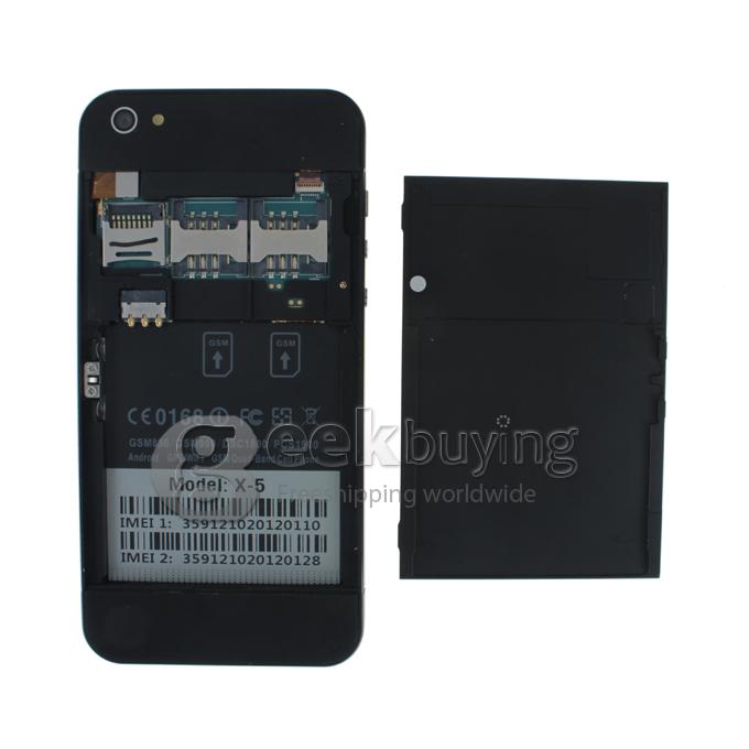 X5-73 4.0 Inch WVGA Capacitive screen MTK6573 1GHz Smartphone 5.0MP Camera Android 2.3 OS With 3G/GPS-Black