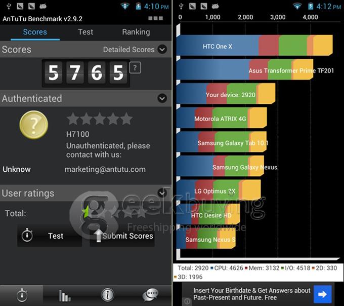 Feiteng Note2 N7100 5.5Inch QHD Capacitive MTK6577 512MB RAM Smartphone 8.0MP Camera Android 4.1 OS With 3G/GPS-Grey
