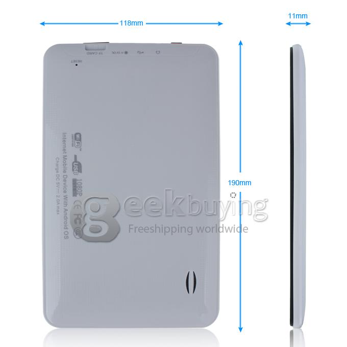 M711 7 inch RK2926 1GHz Android 4.1 Tablet PC 512MB RAM 4GB ROM White