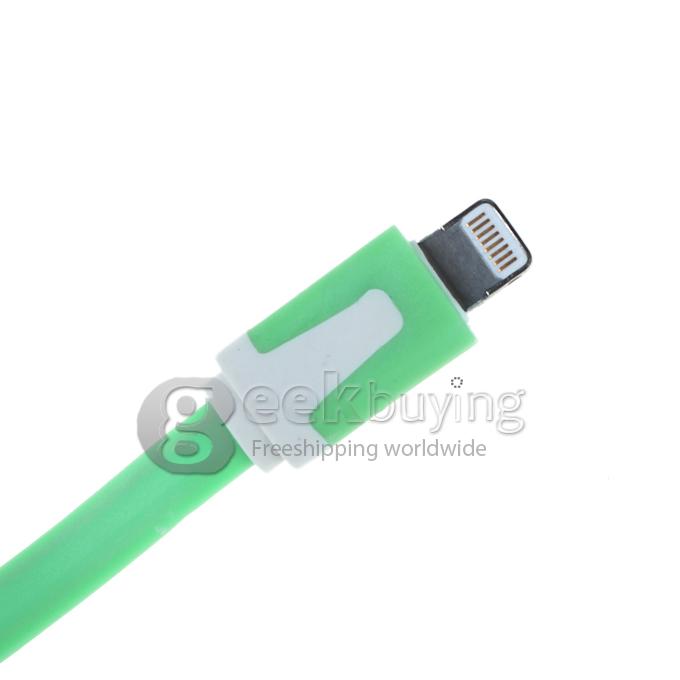 Brand New 8 Pin USB Little Noodle Sync Data Charger Cable for iPhone 6/6 Plus/5S/5C/5 iPod iPad Mini /iPad 4/iPod Touch 5 - Green