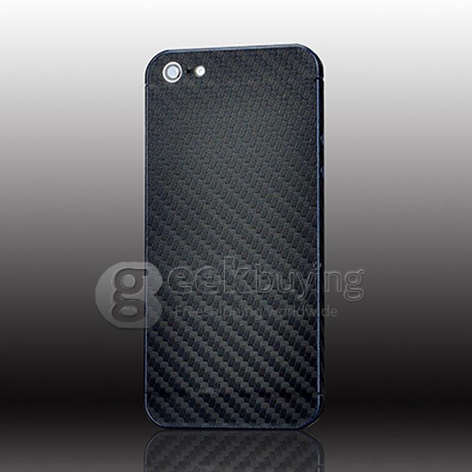 New Fashion Full Body Wrap Carbon Fibre Skin Sticker Vinyl Decal for iPhone 5S 5 - Black