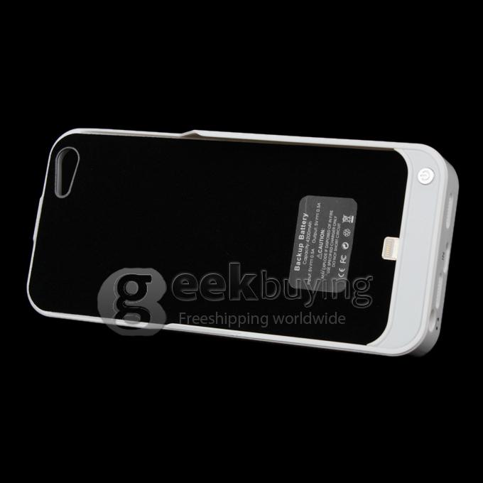 4200mAh External Backup Battery Charger Case Power Bank for iPhone 5S 5 - White
