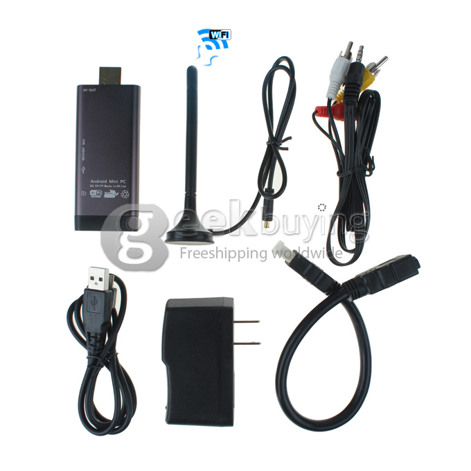 B13 Mini PC TV Dongle RK3066 Dual core 1G/8G Bluetooth WiFi Antenna Build-in 2.0MP Camera With AV Port HDMI brown