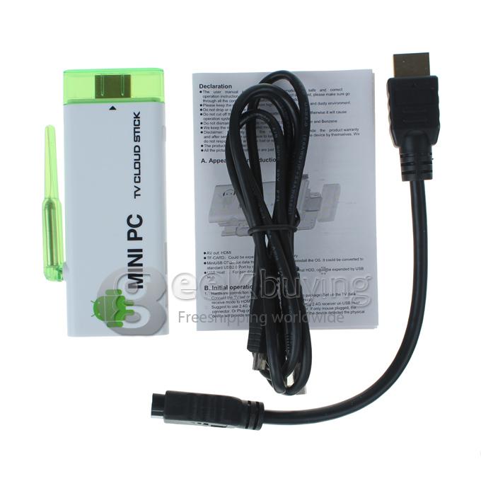 1080P HD CX-803 Mini TV dongle Android 4.1.2 Google TV Box Dual Core RK3066 1G/8G WHITE
