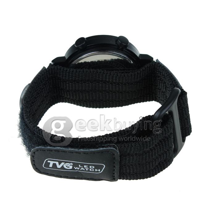 TVG Fashionable Waterproof LED Sports with Compass Watch for Men - Black