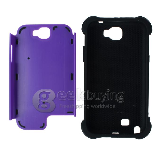 High Impact 2in1 Soft Hard Hybrid Case for Samsung Galaxy Note II N7100-Purple