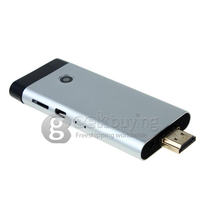 B13 Mini PC TV Dongle RK3066 Dual core 1G/8G Bluetooth WiFi Antenna Build-in 2.0MP Camera With AV Port HDMI Silver