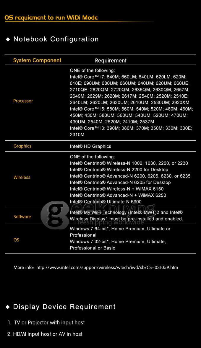 A1W Wireless 2.4G/5GHz Wireless Band Miracast Player Support WiDi/DLNA Dual Technology 1080P HD Media Player for iPhone/iPad/Android phone and Computer