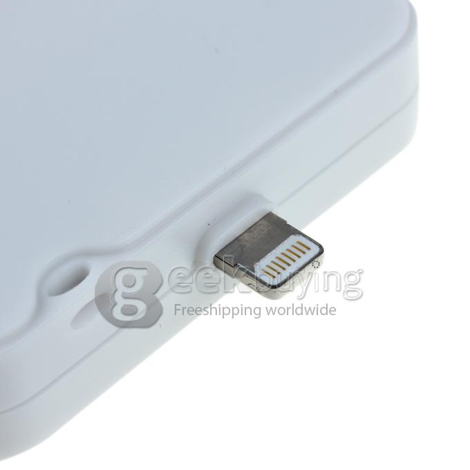 New 2200mAh Portable Rechargeable External Backup Battery Power Charger for iPhone 5S 5C 5 / iPad mini - White