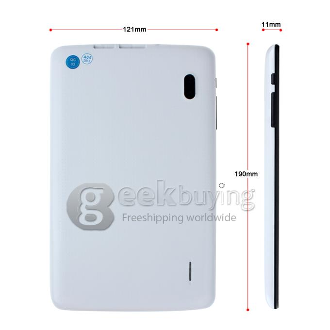 T13 7 inch Allwinner A13 Phone Call Function 512M 4G ROM Dual Camera White 