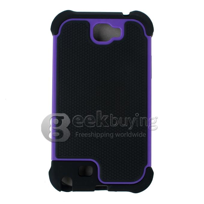 High Impact 2in1 Soft Hard Hybrid Case for Samsung Galaxy Note II N7100-Purple