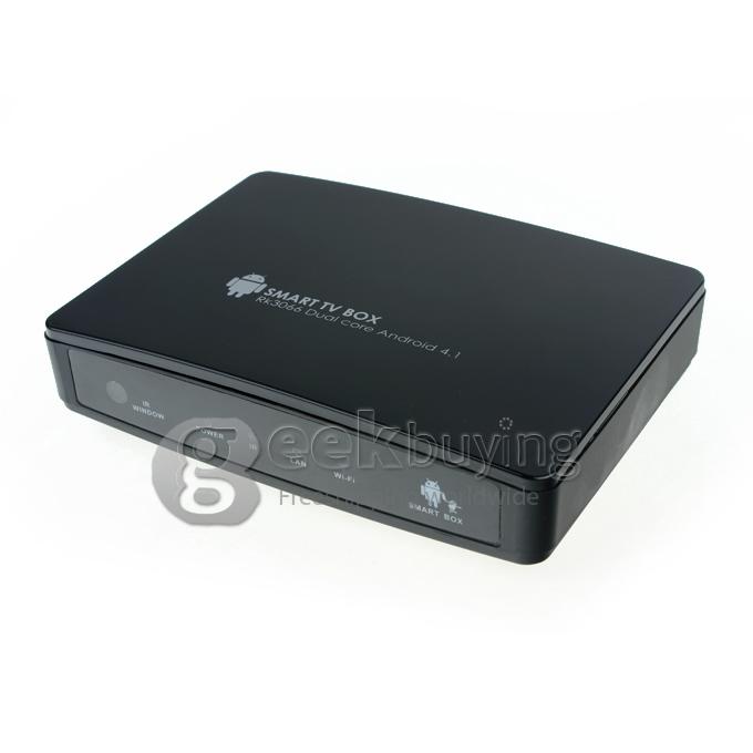 GV-25 Dual Core Google Android 4.1 RK3066 ARM Cortex A9 1.6GHz Mini TV BOX HDMI HDD Player 1GB/8G RJ45 WiFi with IR Remote Control-Black