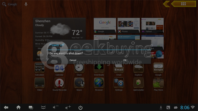 US Plug CX-803 II Android 4.1 Google TV Box Dual core Rk3066 2G RAM 8G w/ Bluetooth HDMI external Antenna White
