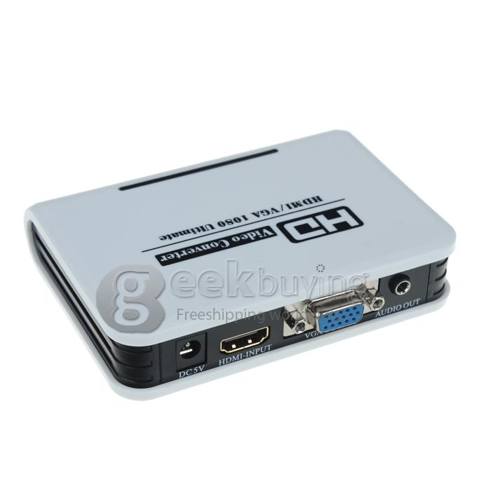 grosor Elección Temprano Adaptador de convertidor de video HDMI a VGA de alto rendimiento con  soporte de audio 480p /