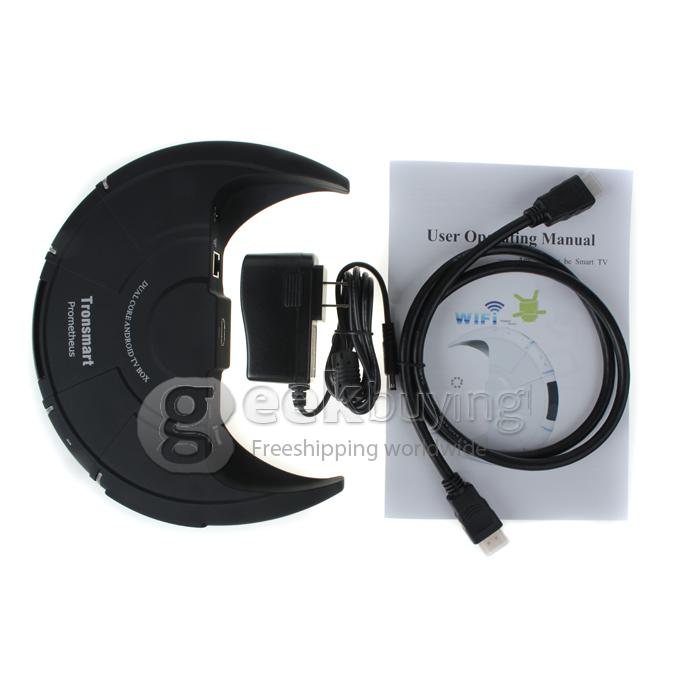 8G Tronsmart Prometheus Dual Core 1.5GHz Amlogic M6 Android 4.2 Mini PC TV Box 1G RAM AV/HDMI/RJ45 Black