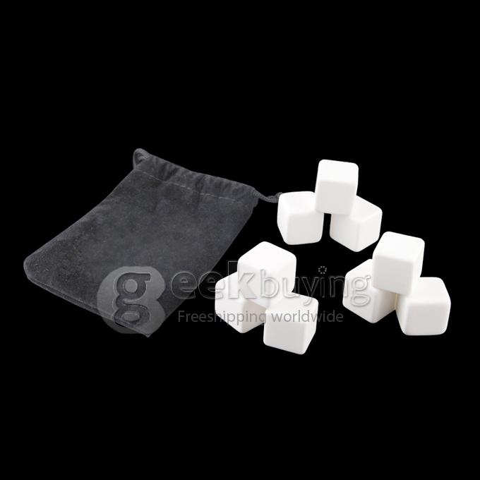 Teroforma's Whiskey Stones Ceramic Stone Ice Cubes Wine Bev Chillers  9pcs/set