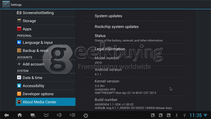 CX-919 RK3188T Quad Core ARM Cortex A9 1.4Ghz Android 4.1 Mni PC TV Box 2G/8G Bluetooth/HDMI Black