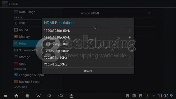 CX-919 RK3188T Quad Core ARM Cortex A9 1.4Ghz Android 4.1 Mni PC TV Box 2G/8G Bluetooth/HDMI Black