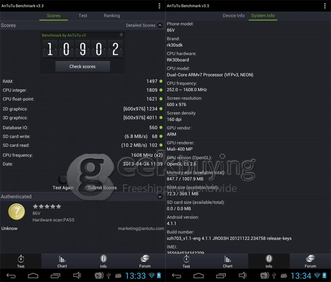 Q8S 7 inch Android 4.1 RK3066 Cortex-A9 Dual Core Capacitive Touch Screen 1024*600 512M RAM/4G ROM 1.6GHz Tablet PC - Black