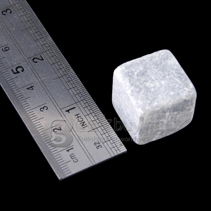 New Marble Soapstone Ice Rocks Tumbled Cubes Wine / Whiskey / Coffee Stones 6pcs/set