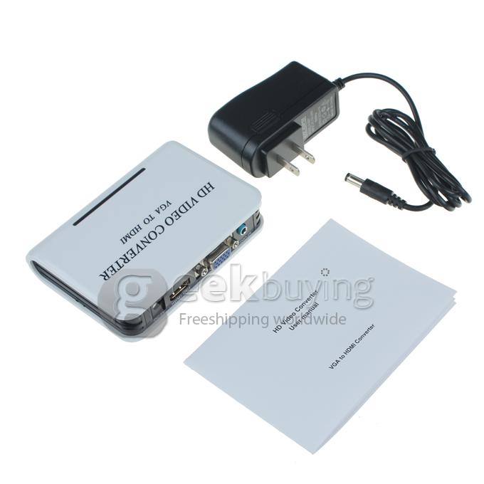 Audio VGA to HDMI Video HD HDTV Converter Box 1080P 