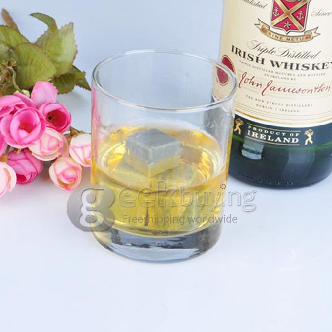 New Marble Soapstone Ice Rocks Tumbled Cubes Wine / Whiskey / Coffee Stones 6pcs/set