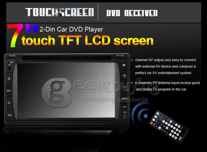 6.2 Inch 16:9 HD Digital Screen 800*480 2Din Fixed Panel Design Car DVD Player(,FM,Bluetooth,AV,TV,For IPOD,MP3)