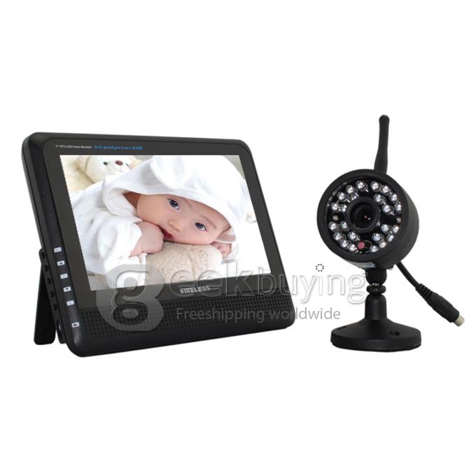 7 Inch HD LCD Screen 1CH Digital Wireless Night Vision Camera Office/Baby Monitor DVR Monitoring System