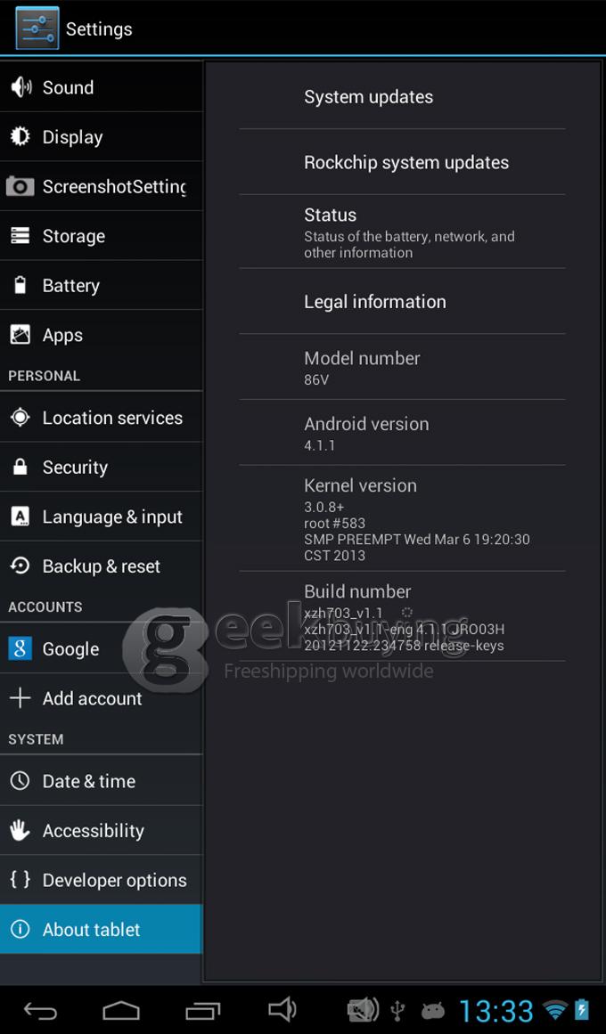 Q8S 7 inch Android 4.1 RK3066 Cortex-A9 Dual Core Capacitive Touch Screen 1024*600 512M RAM/4G ROM 1.6GHz Tablet PC - Black