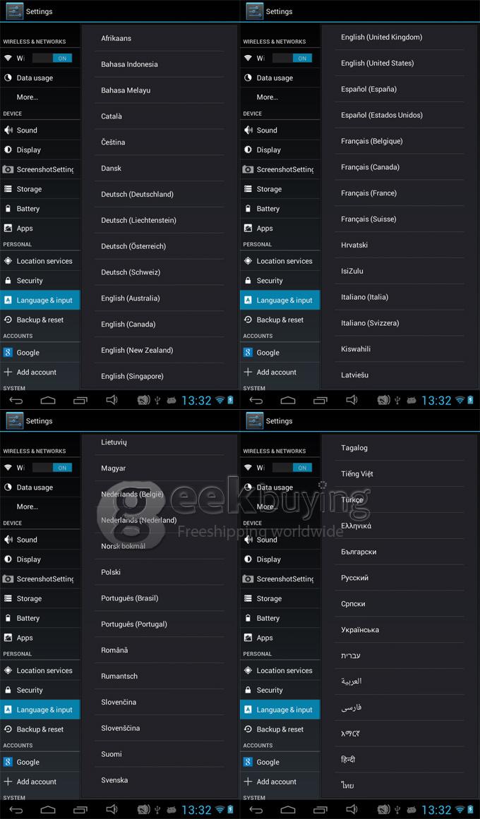 Q8S 7 inch Android 4.1 RK3066 Cortex-A9 Dual Core Capacitive Touch Screen 1024*600 512M RAM/4G ROM 1.6GHz Tablet PC - Black