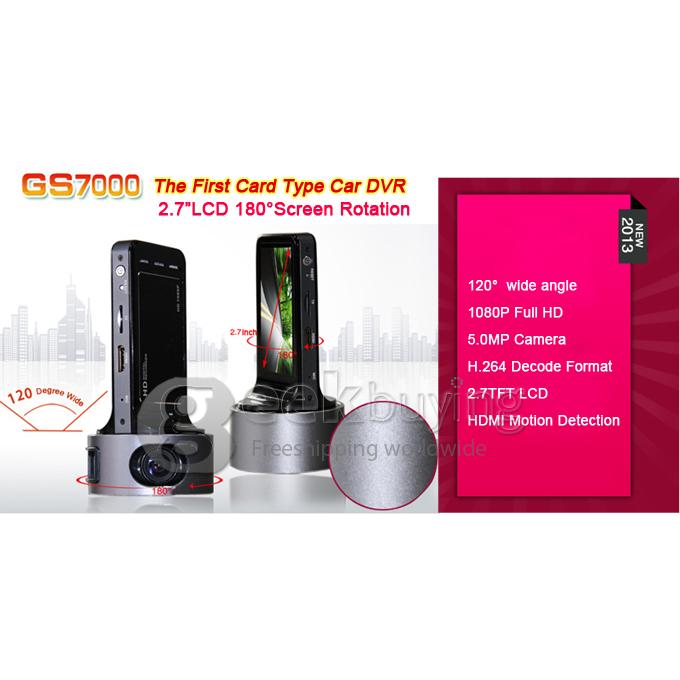 BLACKVIEW Car DVR GS7000 Full HD 1080P 30fps 2.7Inch 120 Degree Wide Angle Recorder with G-sensor Motion Detection H.264 HDMI/TV-Out- Black