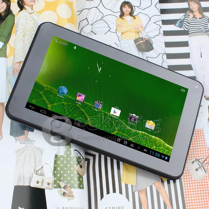 Q8S 7 inch Android 4.1 RK3066 Cortex-A9 Dual Core Capacitive Touch Screen 1024*600 512M RAM/4G ROM 1.6GHz Tablet PC - Black