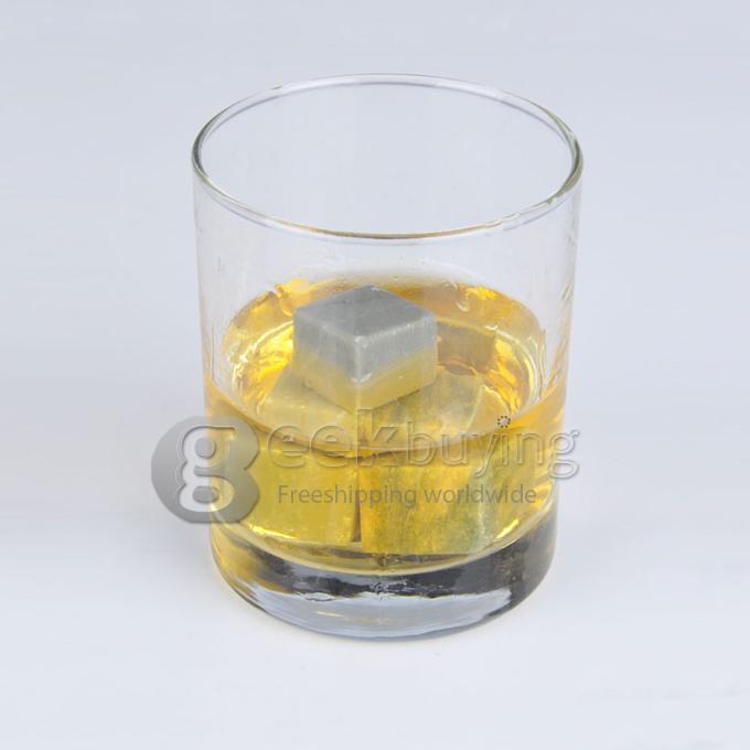 New Marble Soapstone Ice Rocks Tumbled Cubes Wine / Whiskey / Coffee Stones 6pcs/set