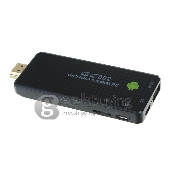 QC802 Quad Core Google Android 4.2 RK3188T 1.4GHz Mini TV BOX Dongle HDMI HDD Player 2G/16G WiFi Bluetooth Black