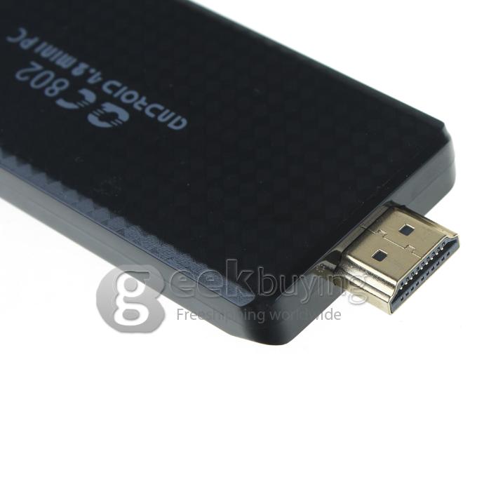 QC802 Quad Core Google Android 4.2 RK3188T 1.4GHz Mini TV BOX Dongle HDMI HDD Player 2G/16G WiFi Bluetooth Black
