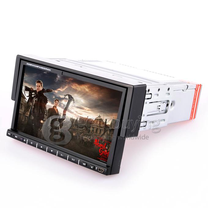 7 Inch 16:9 HD Digital Screen 800*480 1Din Slide Panel Design Car DVD Player(FM,Bluetooth,AV,For IPOD,MP3) 