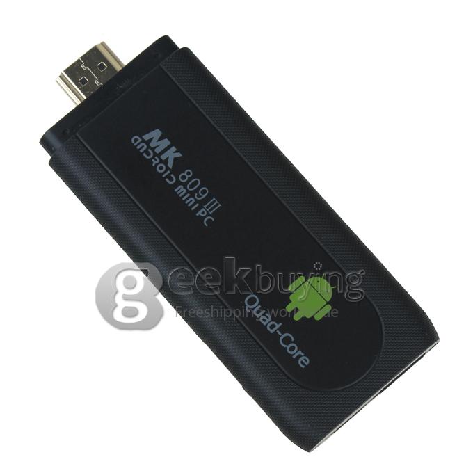 MK809III Quad-Core Google Android 4.2 RK3188T 1.4GHz Mini TV BOX Dongle HDMI HDD Player 2G/8G 1080P Bluetooth Wifi Black 