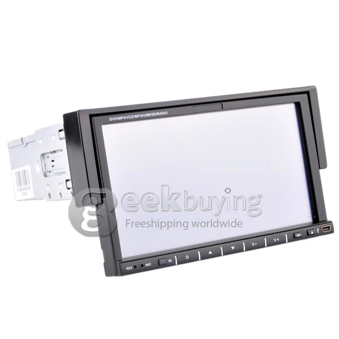 7 Inch 16:9 HD Digital Screen 800*480 1Din Slide Panel Design Car DVD Player(FM,Bluetooth,AV,For IPOD,MP3) 