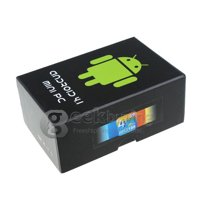 QC802 Quad Core Google Android 4.2 RK3188T 1.4GHz Mini TV BOX Dongle HDMI HDD Player 2G/16G WiFi Bluetooth Black