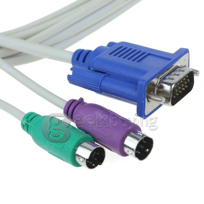 KVM Switch Cable/KVM VGA PS2 Mouse Keyboard Connect Cable 1.5M